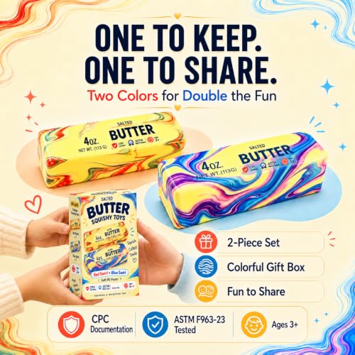 Butter Stick Squishy Toys, 2-Pack by ninja line — hardware and buckles