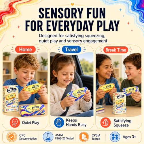 Butter Stick Squishy Toys, 2-Pack by ninja line — packed into its bag