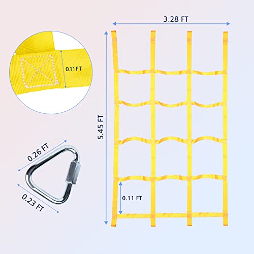Climbing Cargo Net and Rope Ladder by ninja line — obstacles along the strap